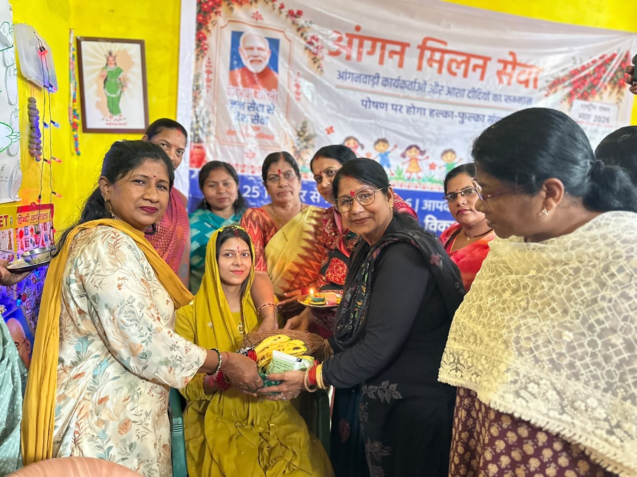 सेवा संकल्प अभियान के तहत सिकोला भाटा आंगनबाड़ी में गोदभराई और अन्नप्राशन